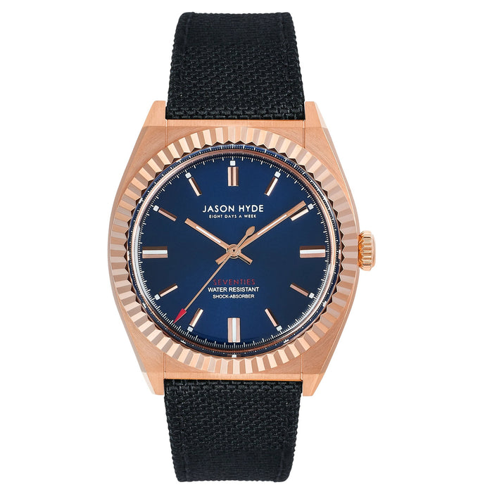 Jason Hyde Uno 40mm Navy Rose Gold angled shot picture