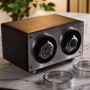 Mainspring Raceday Flemington Dual Slot Watch Winder Piston Black - Watches.com - MS - WIN - RAC2 - 01