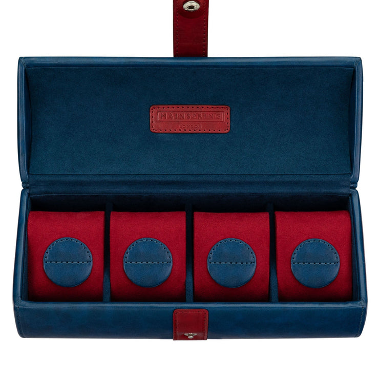 Mainspring Raceday Podium 4 - Piece Watch Box Naval Blue - Watches.com - MS - 101 - WR1 - 01