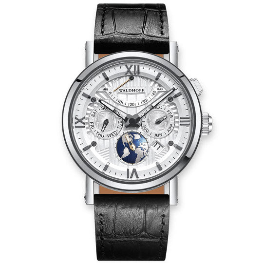 Manufaktur Waldhoff Multimatic II Diamond Silver - Watches.com - MW - 16A - SS