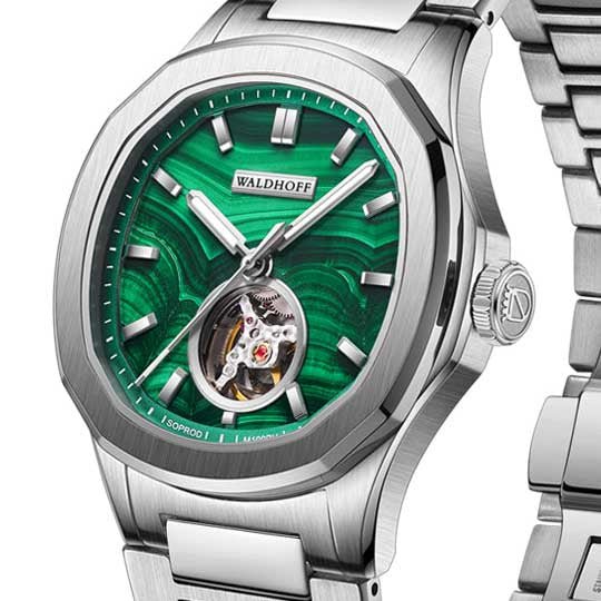 Manufaktur Waldhoff Navigator Automatic Malachite SS - Watches.com - 