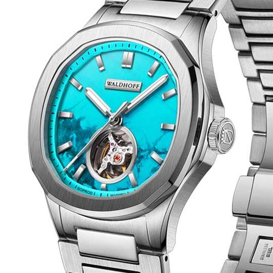 Manufaktur Waldhoff Navigator Automatic Turquoise SS - Watches.com - 