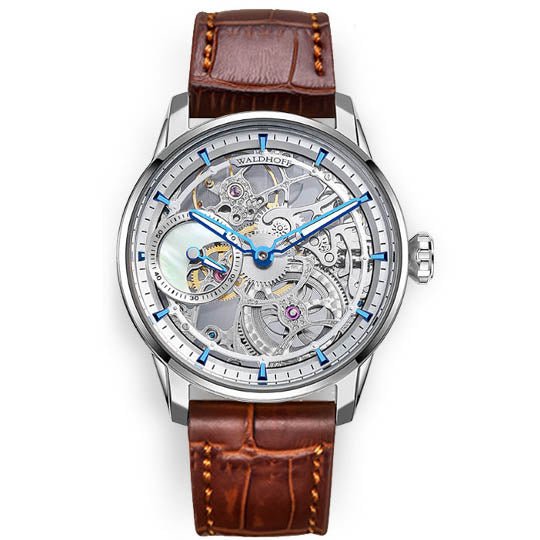 Manufaktur Waldhoff Paragon Manual - Wind Pearl Silver - Watches.com - MW12 AM - brown