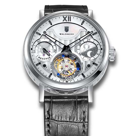 Manufaktur Waldhoff Ultramatic II Tourbillon Diamond Silver - Watches.com - 