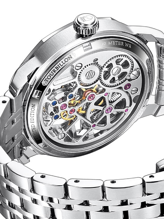 Manufaktur Waldhoff Vanguard V8 Tourbillon Diamond Silver - Watches.com - MW - 09A