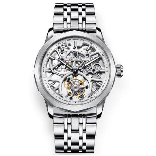 Manufaktur Waldhoff Vanguard V8 Tourbillon Diamond Silver - Watches.com - MW - 09A