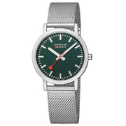 Mondaine Classic 36mm Green SS - Watches.com - A660.30314.60SBJ