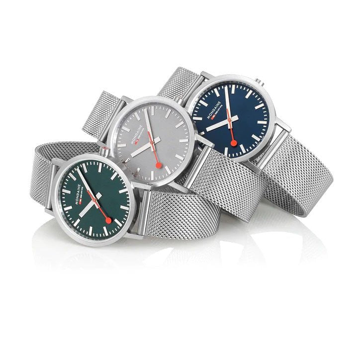 Mondaine Classic 36mm Green SS - Watches.com - A660.30314.60SBJ