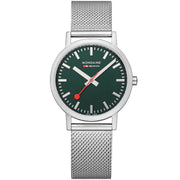 Mondaine Classic 36mm Green SS - Watches.com - A660.30314.60SBJ