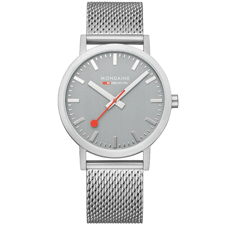 Mondaine Classic 40mm Gray SS - Watches.com - A660.30360.80SBJ