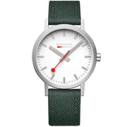 Mondaine Classic Recycled PET 40mm White Green - Watches.com - A660.30360.17SBS