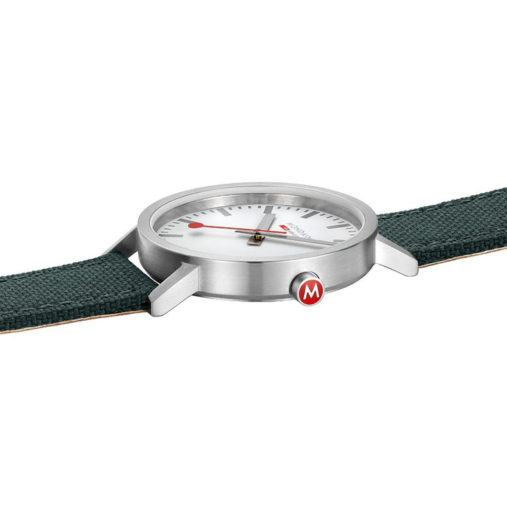 Mondaine Classic Recycled PET 40mm White Green - Watches.com - A660.30360.17SBS