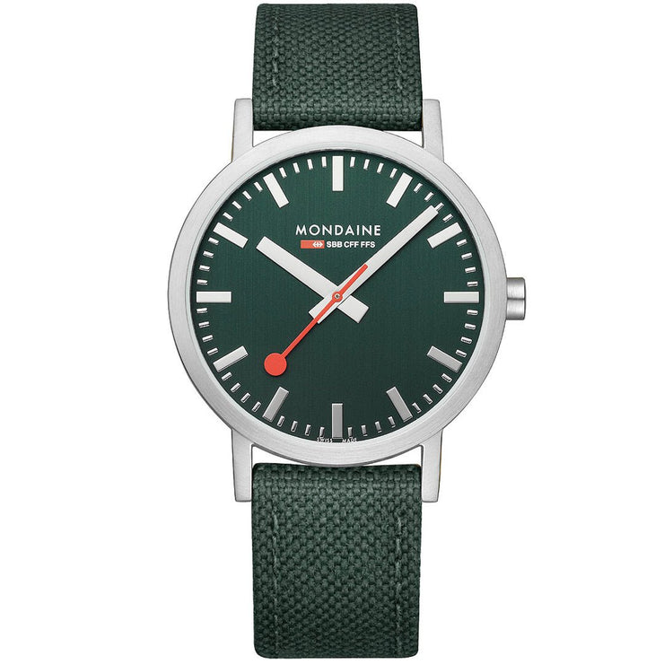 Mondaine Classic Recycled rPET 40mm Forest Green - Watches.com - A660.30360.60SBF