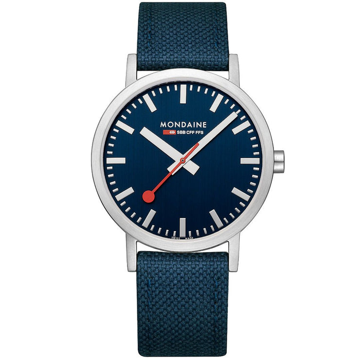 Mondaine Classic Recycled rPET 40mm Ocean Blue - Watches.com - A660.30360.40SBD