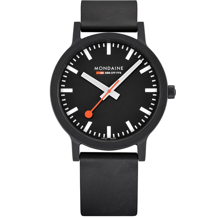 Mondaine Essence 41mm Black rPET - Watches.com - MS1.41120.RB