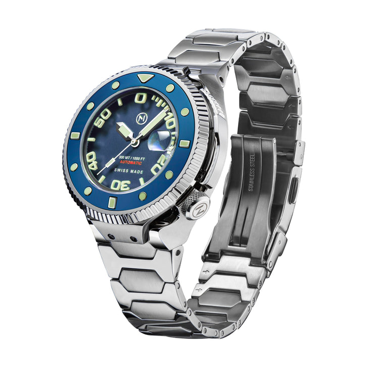 Nove Atlantean II Swiss Automatic N002 - 07 Blue - Watches.com - N002 - 07