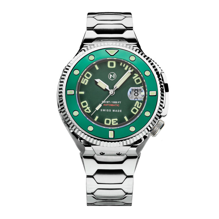 Nove Atlantean II Swiss Automatic N003 - 07 Green - Watches.com - N003 - 07