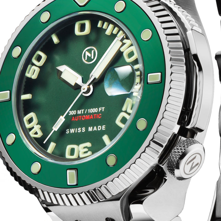 Nove Atlantean II Swiss Automatic N003 - 07 Green - Watches.com - N003 - 07