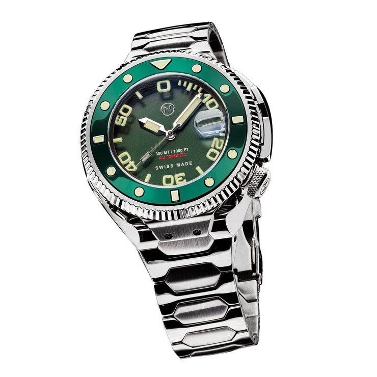 Nove Atlantean II Swiss Automatic N003 - 07 Green - Watches.com - N003 - 07