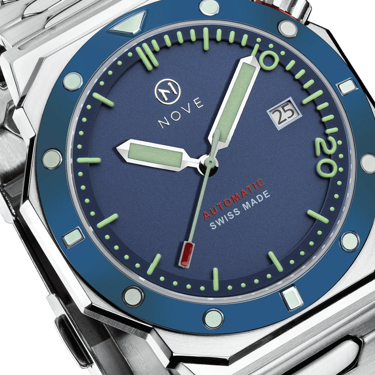 Nove Marine Swiss Automatic M003 - 07 Blue - Watches.com - M003 - 07