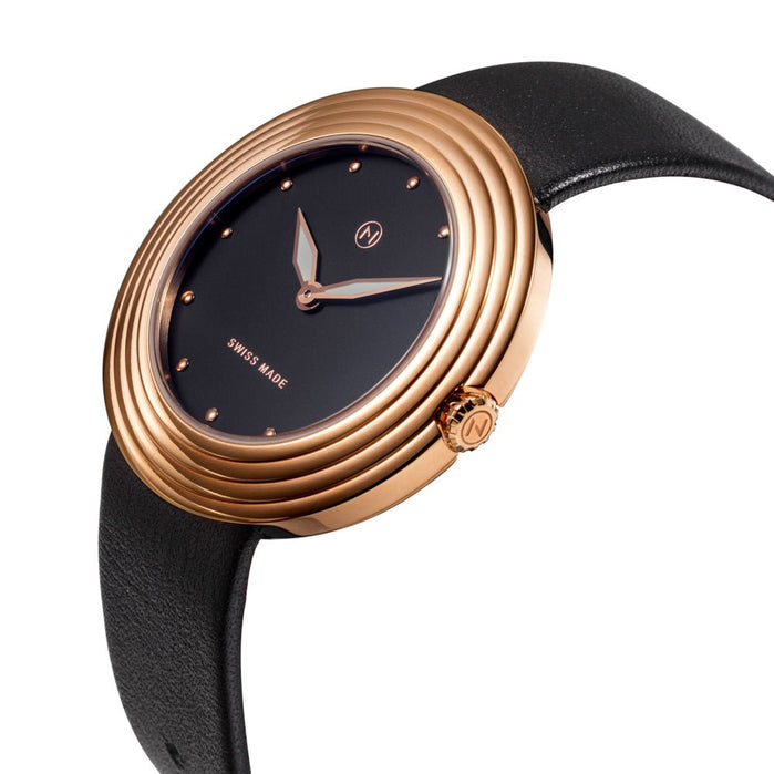 Nove Streamliner 40mm Black Rose Gold angled shot picture