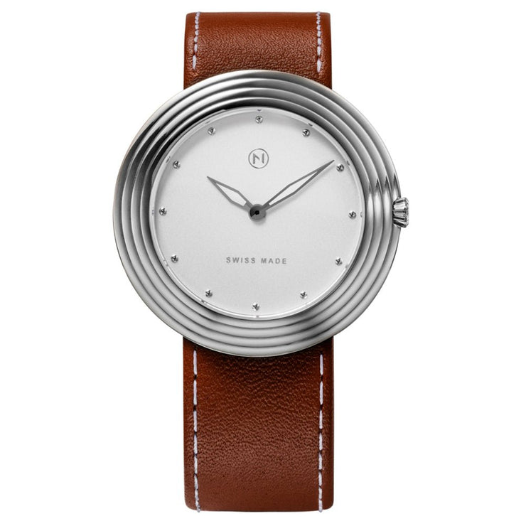 Nove Streamliner 40mm Brown White - Watches.com - B004 - 01