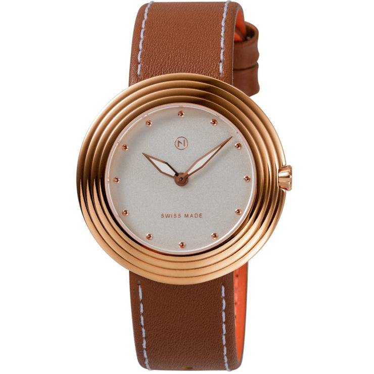 Nove Streamliner 40mm Brown White - Watches.com - B008 - 01