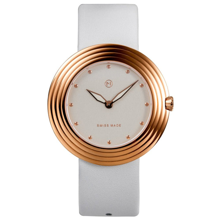 Nove Streamliner 40mm White Rose Gold - Watches.com - B007 - 01