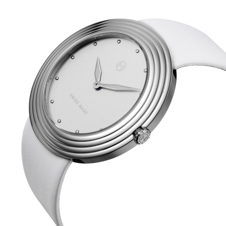 Nove Streamliner 40mm White Silver - Watches.com - B002 - 01