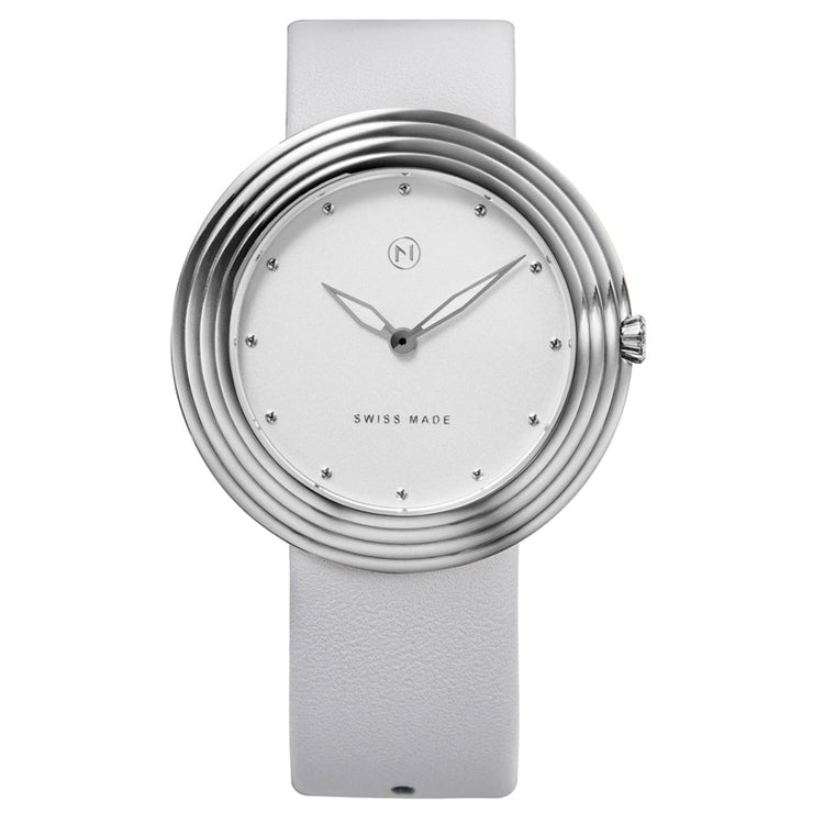 Nove Streamliner 40mm White Silver - Watches.com - B002 - 01