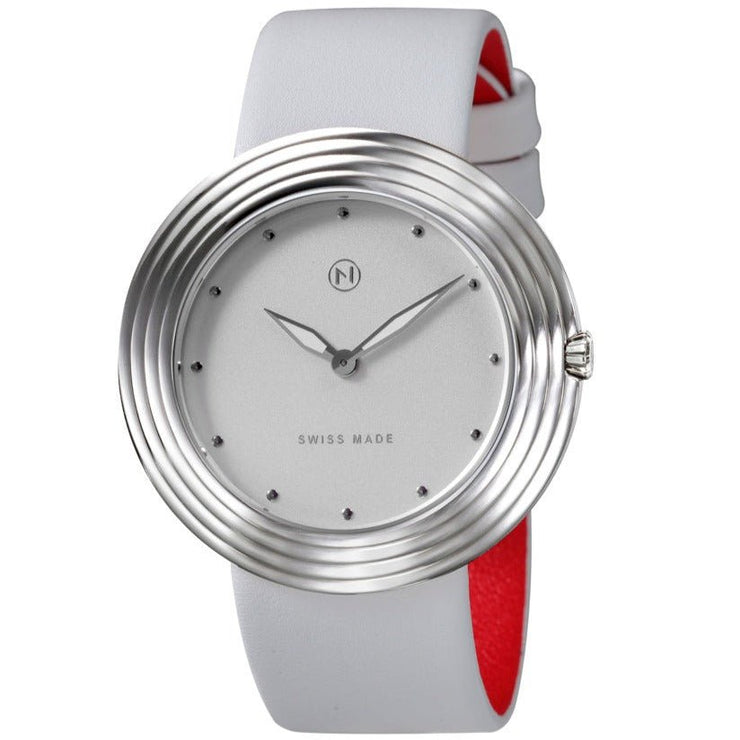 Nove Streamliner 40mm White Silver - Watches.com - B002 - 01