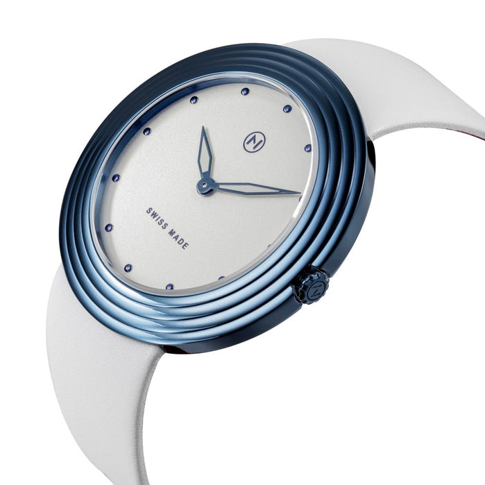 Nove Streamliner 46mm White Blue angled shot picture