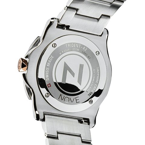 Nove Trident - 42 Swiss Ultra Slim SS Black - Watches.com - L001 - 07