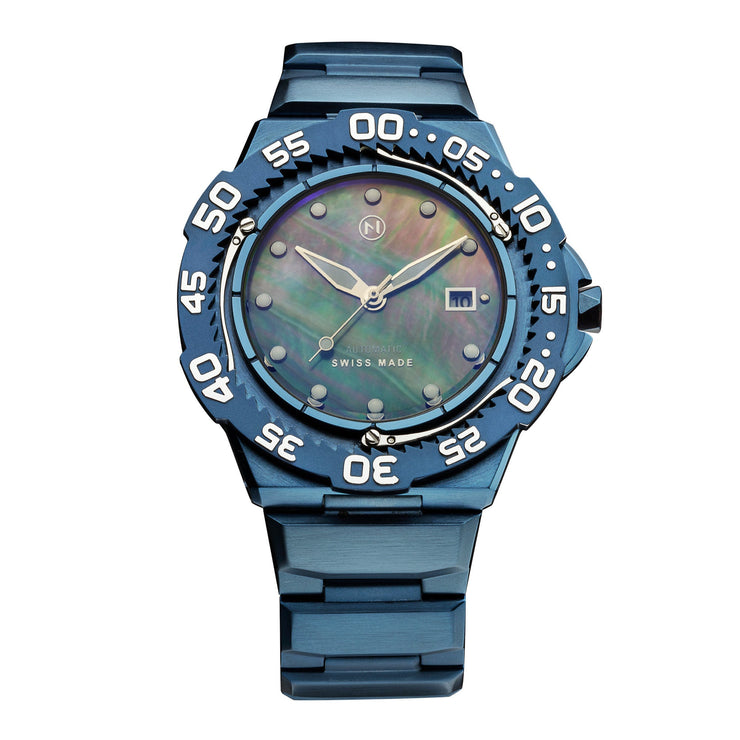 Nove Trident Swiss Automatic G003-02 Blue Mother of Pearl