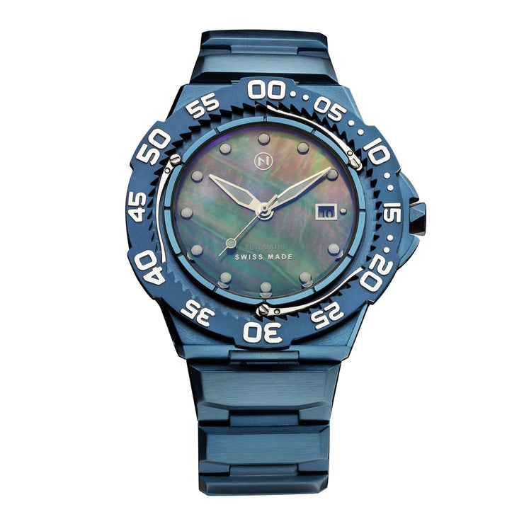 Nove Trident Swiss Automatic G003 - 02 Blue Mother of Pearl - Watches.com - G003 - 02