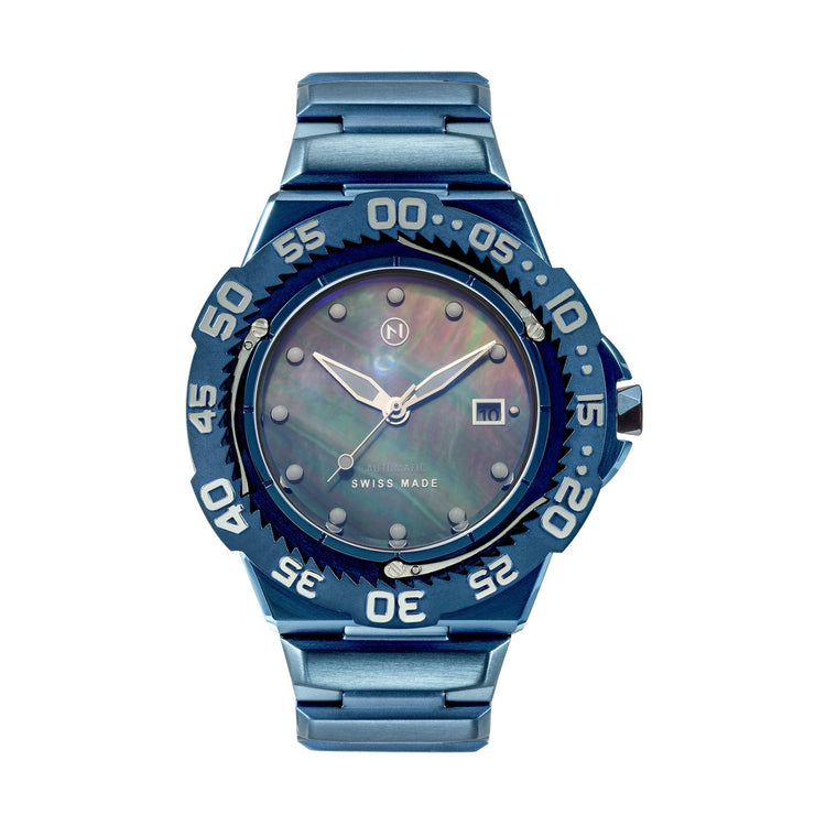 Nove Trident Swiss Automatic G003 - 02 Blue Mother of Pearl - Watches.com - G003 - 02