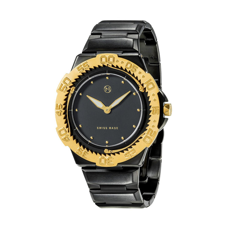 Nove Trident Ultra Slim Diver Black Gold - Watches.com - E004 - 02