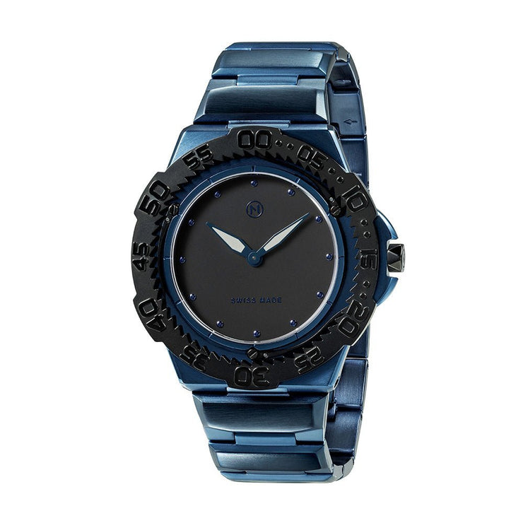 Nove Trident Ultra Slim E010 - 02 Blue Black - Watches.com - E010 - 02