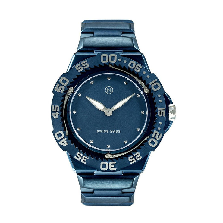 Nove Trident Ultra - thin E009 - 02 Blue PVD - Watches.com - E009 - 02