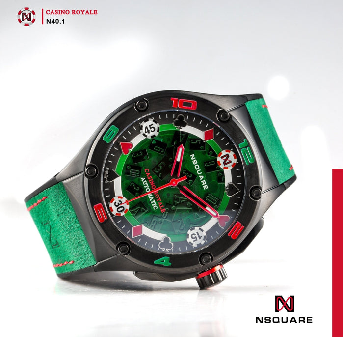 NSQUARE Casino Royale Automatic N40.1 Green Limited Edition angled shot picture