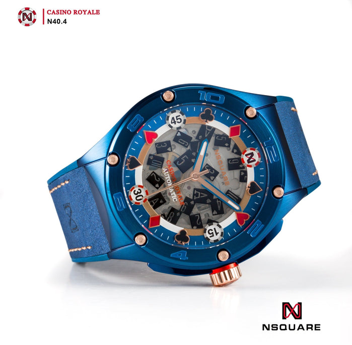 NSQUARE Casino Royale Automatic N40.4 Blue Limited Edition angled shot picture