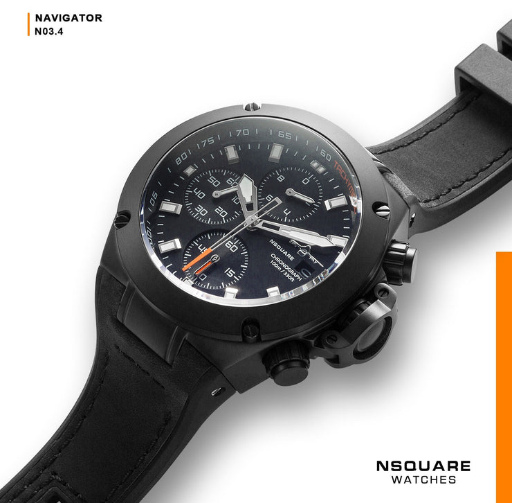 NSQUARE Chronograph N03.4 Black - Watches.com - N03.4