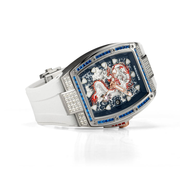 NSQUARE Dragon Overloed Automatic N57.5 SS/White angled shot picture