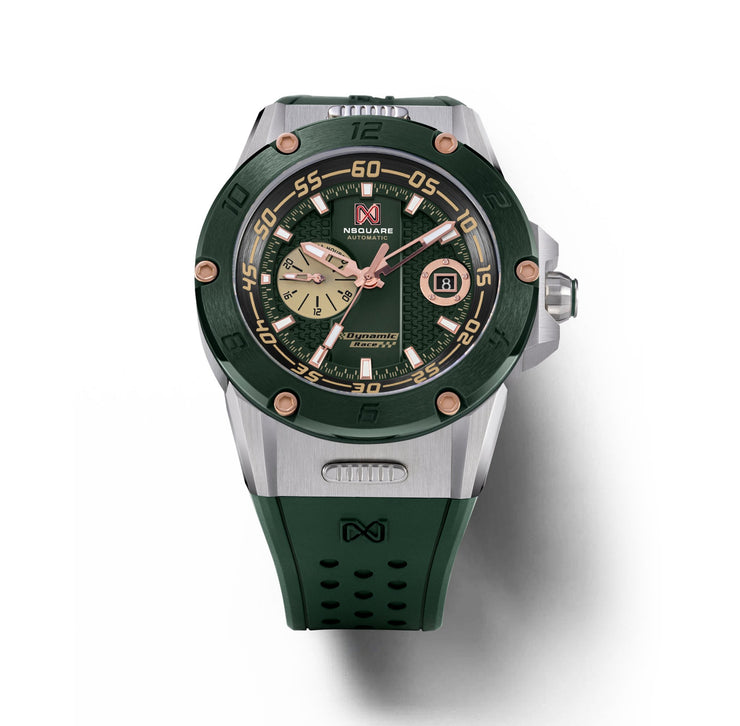 NSQUARE Dynamic Race 44mm N61.2 Green/Steel - Watches.com - N61.2