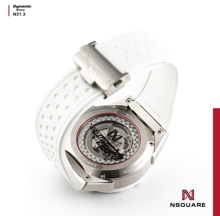 NSQUARE Dynamic Race Automatic 46mm N31.3 Ceramic White - Watches.com - N31.3