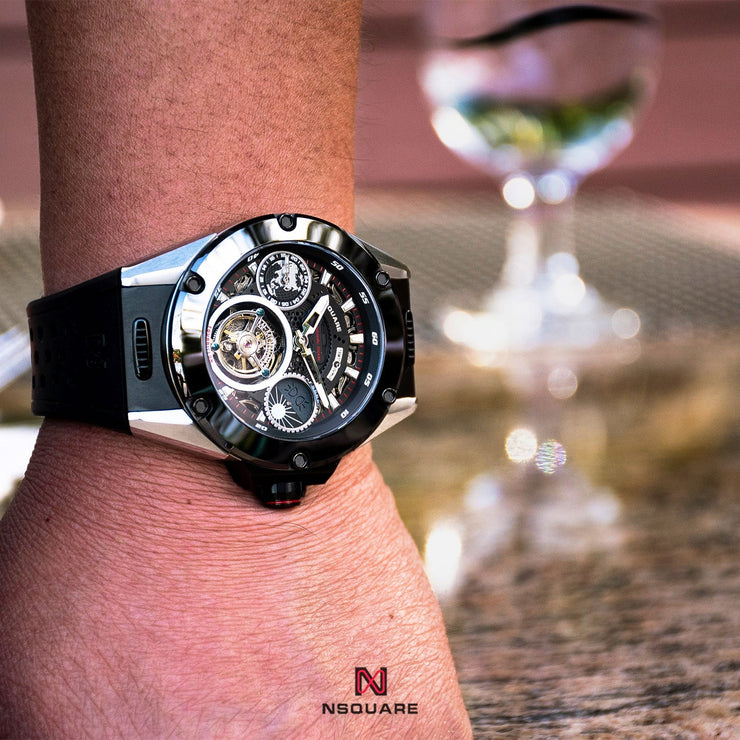 NSQUARE Dynamic Race Tourbillon 46mm N33.1 Steel Ceramic Black Limited Edition - Watches.com - N33.1