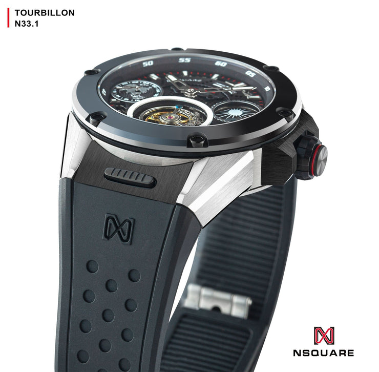 NSQUARE Dynamic Race Tourbillon 46mm N33.1 Steel Ceramic Black Limited Edition - Watches.com - N33.1