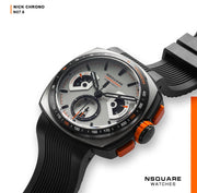 NSQUARE Nick Chronograph 51mm N07.6 Silver Orange - Watches.com - N07.6