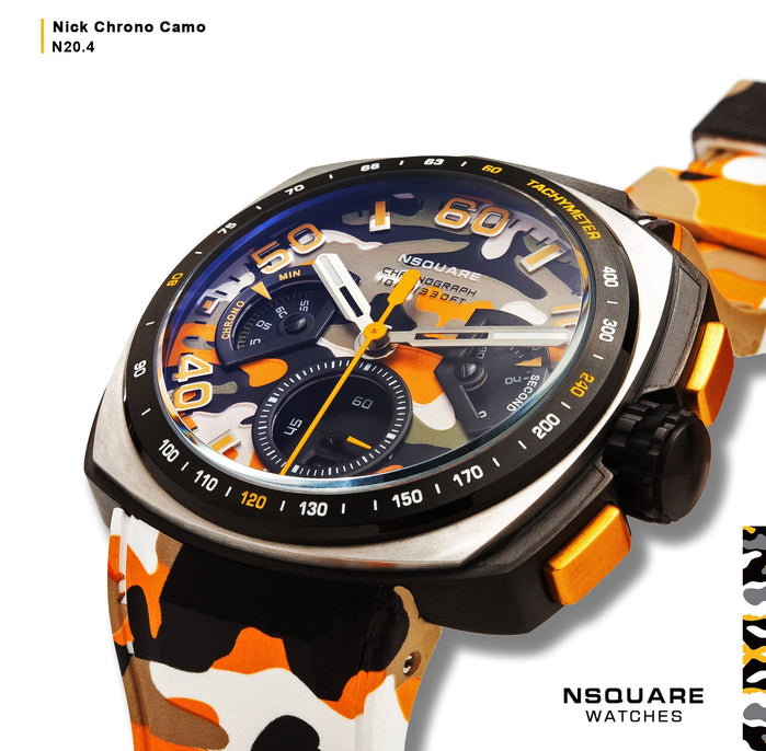 NSQUARE Nick Chronograph N20.4 Orange angled shot picture