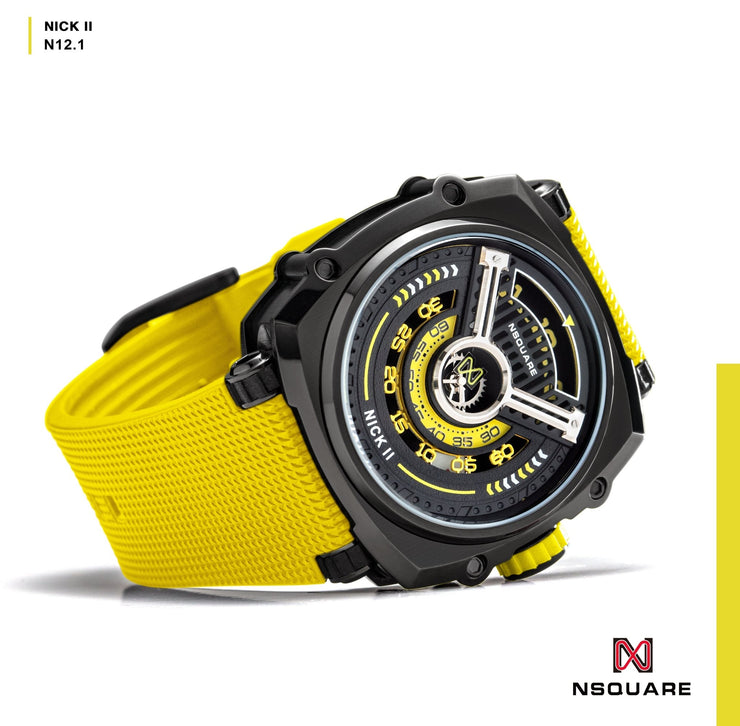 NSQUARE Nick II Automatic 45mm N12.1 Yellow Black - Watches.com - N12.1 - YELLOW